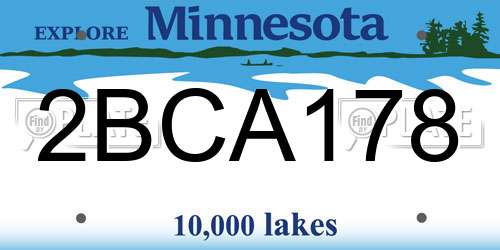 2BCA178 Minnesota License Plate