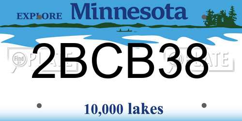 2BCB38 Minnesota License Plate