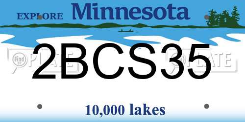 2BCS35 Minnesota License Plate