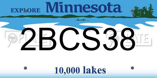 2BCS38 Minnesota License Plate