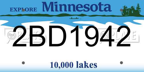 2BD1942 Minnesota License Plate