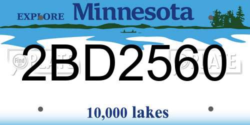 2BD2560 Minnesota License Plate