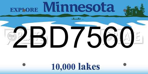 2BD7560 Minnesota License Plate
