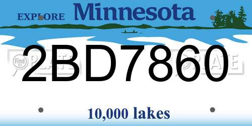 2BD7860 Minnesota License Plate