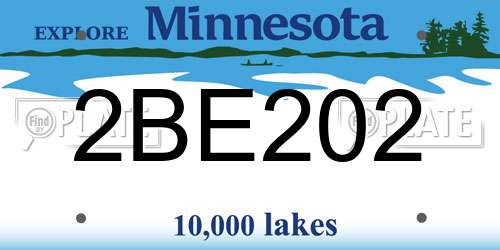 2BE202 Minnesota License Plate