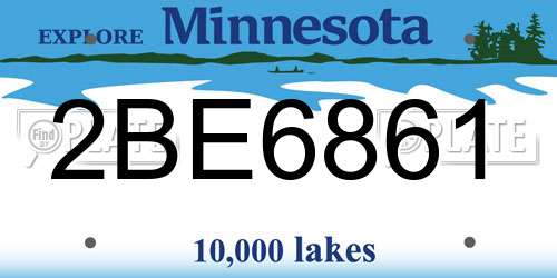 2BE6861 Minnesota License Plate