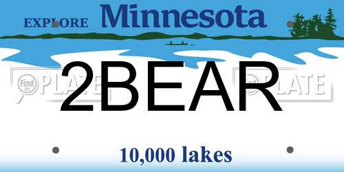 2BEAR Minnesota License Plate