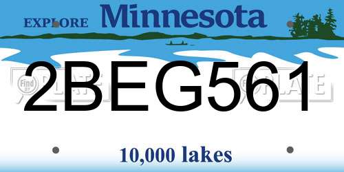 2BEG561 Minnesota License Plate