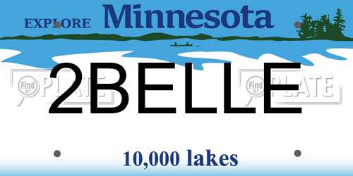 2BELLE Minnesota License Plate
