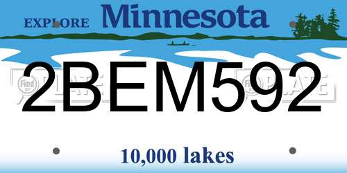 2BEM592 Minnesota License Plate