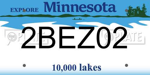 2BEZ02 Minnesota License Plate