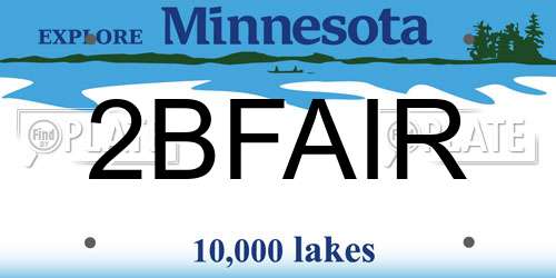 2BFAIR Minnesota License Plate