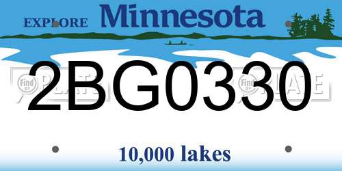 2BG0330 Minnesota License Plate