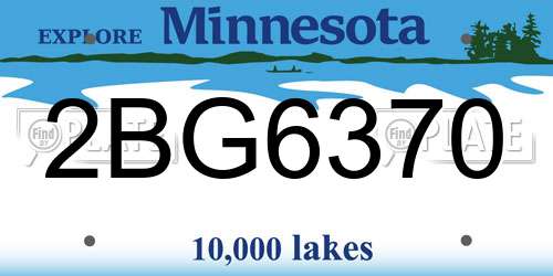 2BG6370 Minnesota License Plate