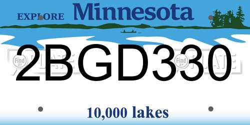 2BGD330 Minnesota License Plate