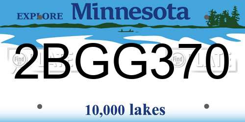 2BGG370 Minnesota License Plate