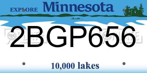 2BGP656 Minnesota License Plate
