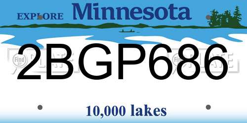 2BGP686 Minnesota License Plate