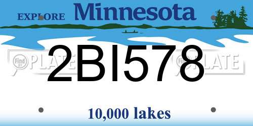 2BI578 Minnesota License Plate