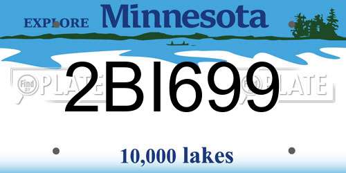 2BI699 Minnesota License Plate