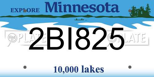 2BI825 Minnesota License Plate