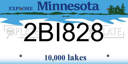 2BI828 Minnesota License Plate