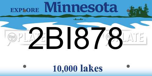 2BI878 Minnesota License Plate