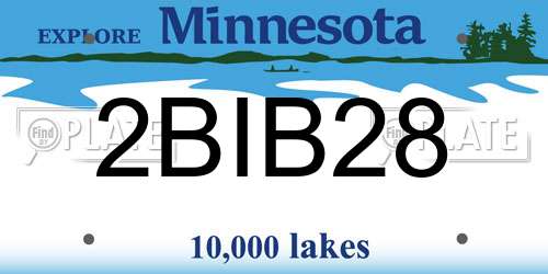 2BIB28 Minnesota License Plate