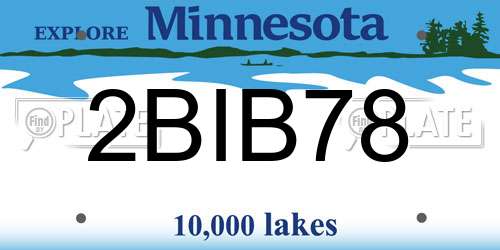 2BIB78 Minnesota License Plate