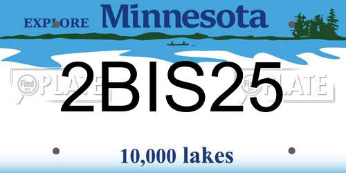 2BIS25 Minnesota License Plate