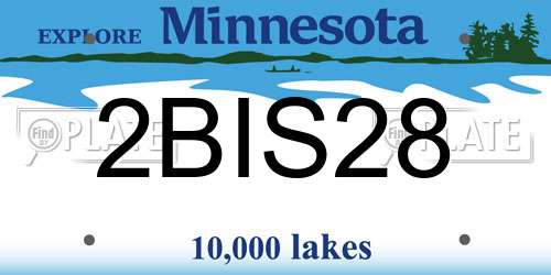 2BIS28 Minnesota License Plate