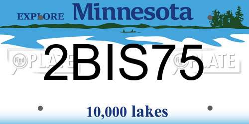 2BIS75 Minnesota License Plate