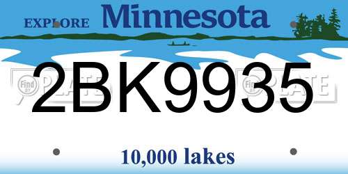 2BK9935 Minnesota License Plate