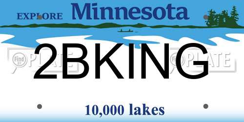 2BKING Minnesota License Plate
