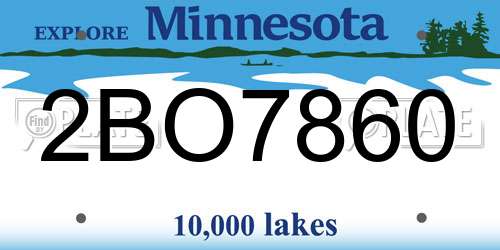 2BO7860 Minnesota License Plate