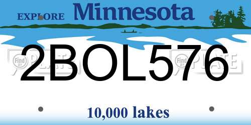 2BOL576 Minnesota License Plate