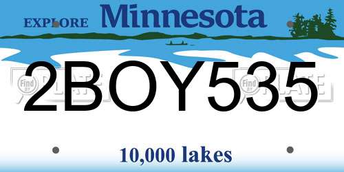 2BOY535 Minnesota License Plate