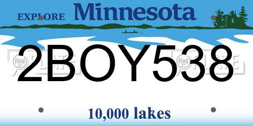2BOY538 Minnesota License Plate
