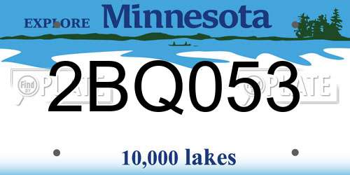 2BQ053 Minnesota License Plate