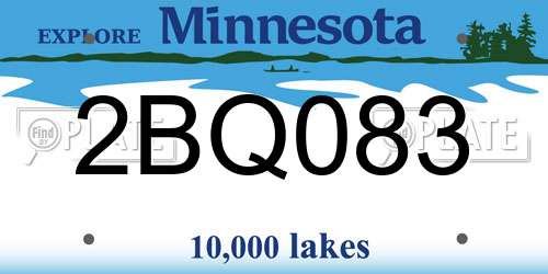 2BQ083 Minnesota License Plate
