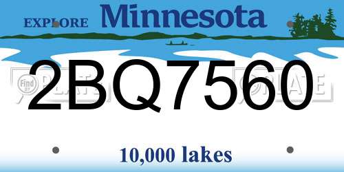 2BQ7560 Minnesota License Plate