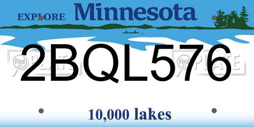 2BQL576 Minnesota License Plate