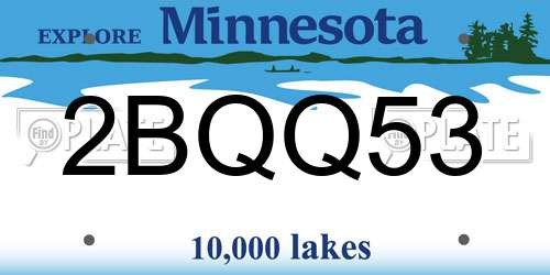 2BQQ53 Minnesota License Plate