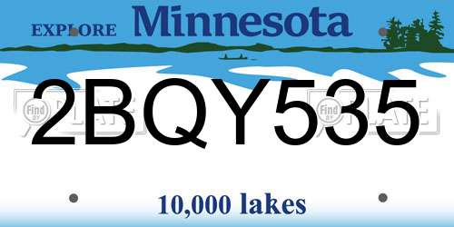 2BQY535 Minnesota License Plate