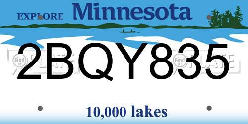 2BQY835 Minnesota License Plate