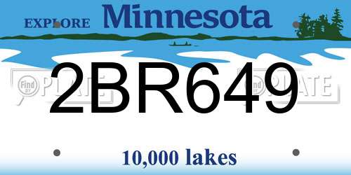 2BR649 Minnesota License Plate