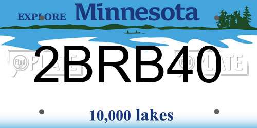 2BRB40 Minnesota License Plate