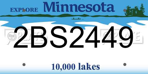 2BS2449 Minnesota License Plate