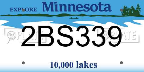 2BS339 Minnesota License Plate