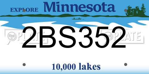2BS352 Minnesota License Plate